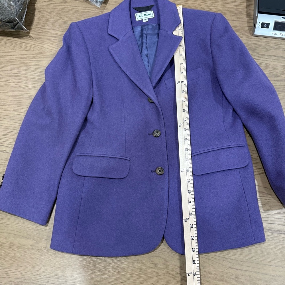 L.L.Bean Wool Cashmere Blazer 4P Career Office Jacket Made In USA Petite Vintage - Picture 9 of 13